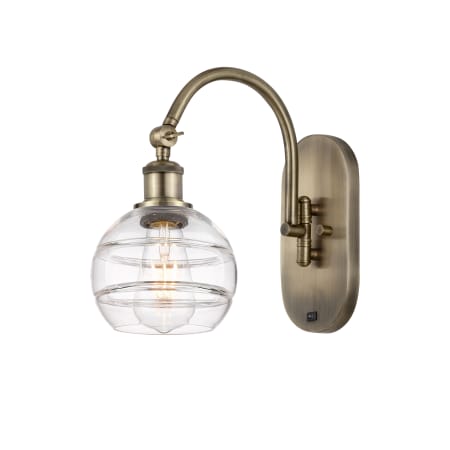 Innovations Lighting Rochester 11" Tall Wall Sconce Antique Brass / Clear