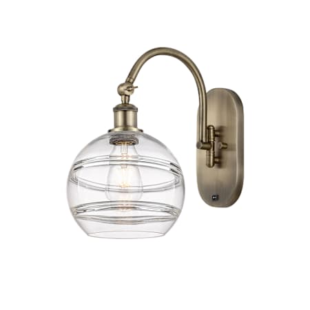 Innovations Lighting Rochester 13" Tall Wall Sconce Antique Brass / Clear