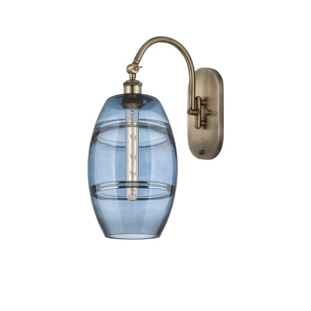 Innovations Lighting Vaz 13" Tall Wall Sconce Antique Brass / Blue