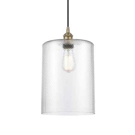 Innovations Lighting Cobbleskill 9" Wide Mini Pendant Antique Brass / Clear