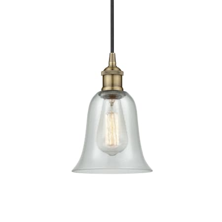 Innovations Lighting Hanover 6" Wide Mini Pendant Antique Brass / Fishnet
