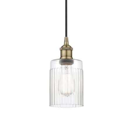 Innovations Lighting Hadley 5" Wide Mini Pendant Antique Brass / Clear