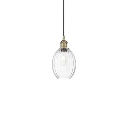 Innovations Lighting Preston 7" Wide Mini Pendant Antique Brass / Clear