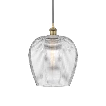 Innovations Lighting Norfolk 12" Wide Pendant Antique Brass / Clear
