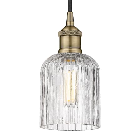 Innovations Lighting Bridal Veil 5" Wide Cord-Hung Mini Pendant Antique Brass