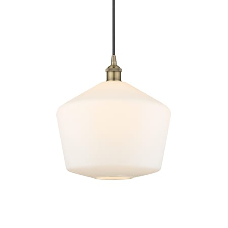Innovations Lighting Cindyrella 12" Wide Pendant Antique Brass / Cased Matte White