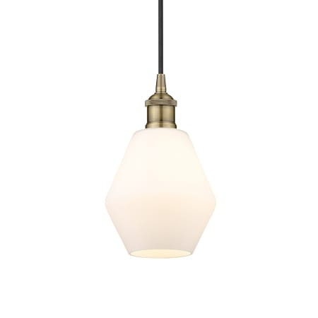 Innovations Lighting Cindyrella 6" Wide Mini Pendant Antique Brass / Cased Matte White