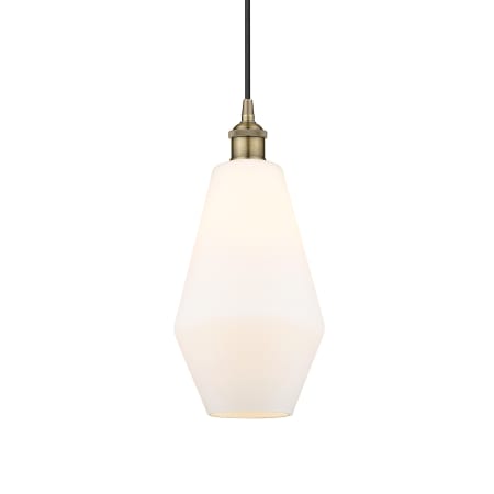 Innovations Lighting Cindyrella 7" Wide Mini Pendant Antique Brass / Cased Matte White