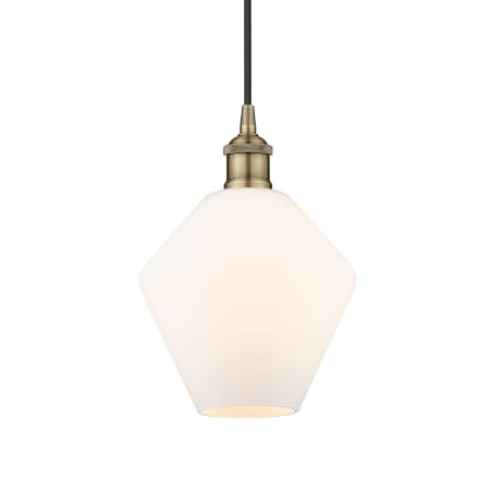 Innovations Lighting Cindyrella 8" Wide Mini Pendant Antique Brass / Cased Matte White