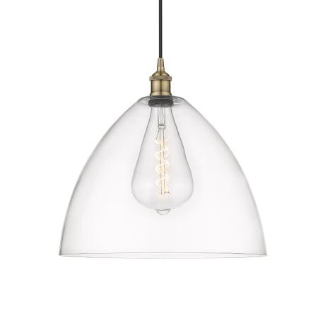Innovations Lighting Edison 16" Wide Pendant Antique Brass / Clear