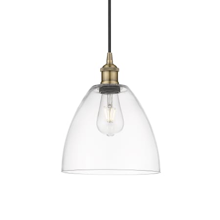 Innovations Lighting Edison 9" Wide Mini Pendant Antique Brass / Clear