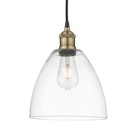 Innovations Lighting Edison Dome 9" Wide Mini Pendant Black Antique Brass / Clear