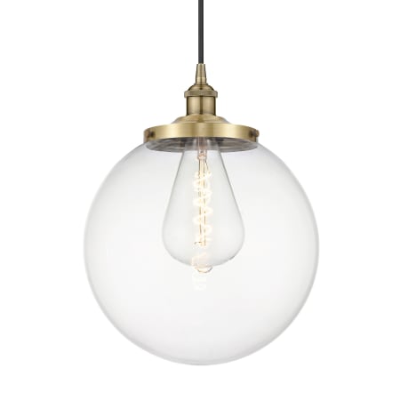 Innovations Lighting Beacon 14" Wide Pendant Antique Brass / Clear