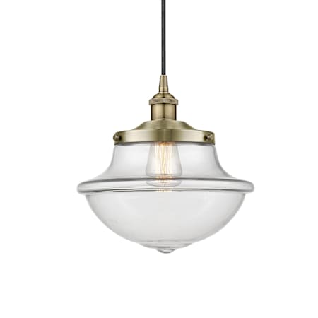 Innovations Lighting Oxford 12" Wide Pendant Antique Brass / Clear
