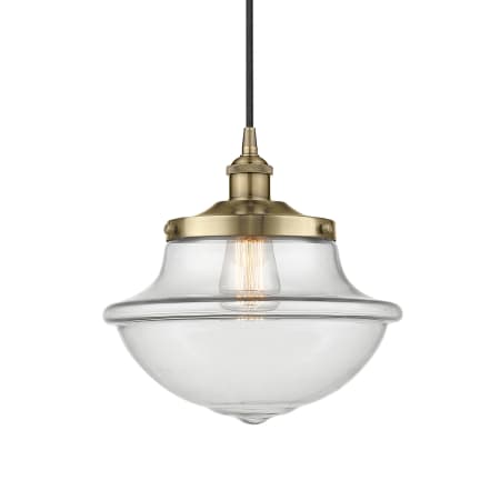 Innovations Lighting Oxford 12" Wide Pendant Antique Brass / Clear