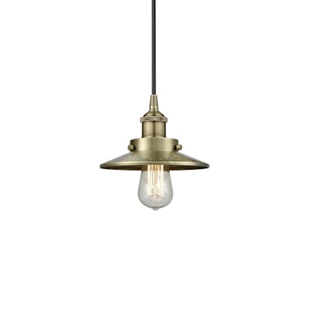 Innovations Lighting Railroad 8" Wide Mini Pendant Antique Brass