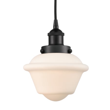 Innovations Lighting Oxford 8" Wide Mini Pendant Matte Black / Matte White