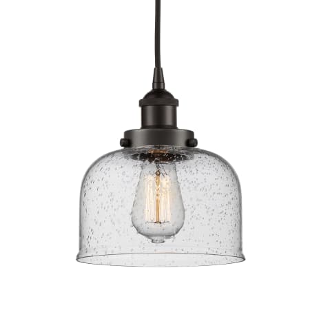 Innovations Lighting Bell 8" Wide Mini Pendant Oil Rubbed Bronze / Seedy