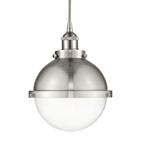 Innovations Lighting Hampden 9" Wide Mini Pendant Brushed Satin Nickel / Clear