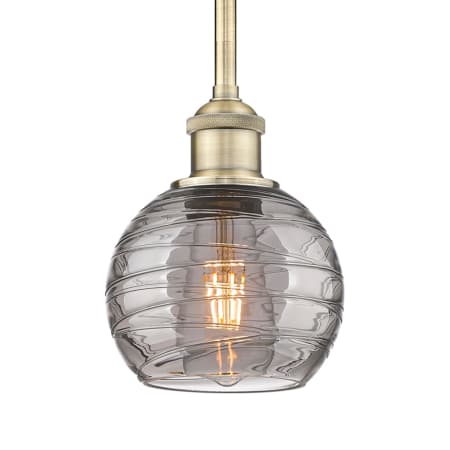 Innovations Lighting Athens Deco Swirl 6" Wide Mini Pendant Antique Brass