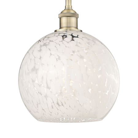 Innovations Lighting White Mouchette 10" Wide Mini Pendant Antique Brass