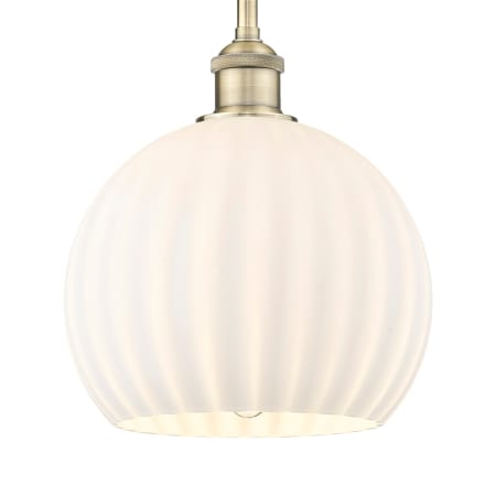 Innovations Lighting White Venetian 10" Wide Mini Pendant Antique Brass
