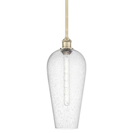 Innovations Lighting Chelsea 8" Wide Mini Pendant Antique Brass / Seedy