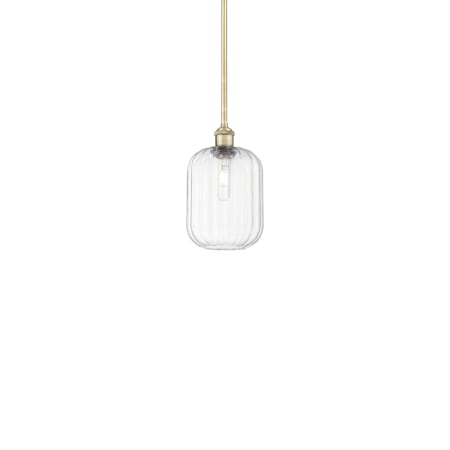 Innovations Lighting Preston 7" Wide Mini Pendant Antique Brass / Clear