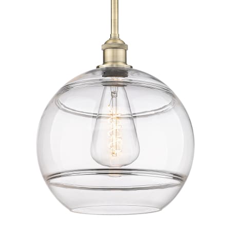 Innovations Lighting Rochester 12" Wide Pendant Antique Brass / Clear