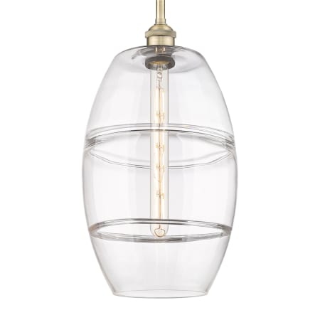 Innovations Lighting Vaz 10" Wide Mini Pendant Antique Brass / Clear