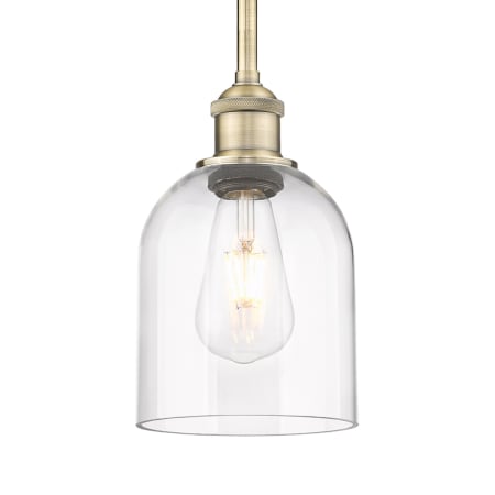 Innovations Lighting Bella 6" Wide Mini Pendant Antique Brass / Clear