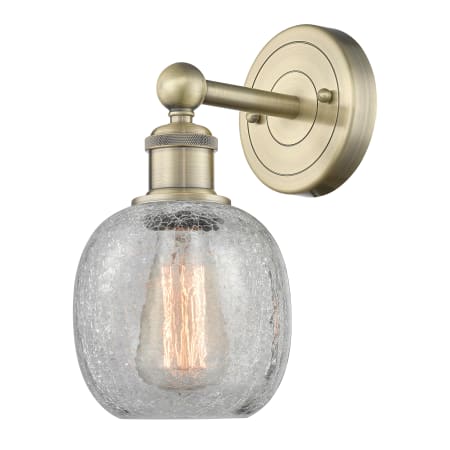 Innovations Lighting Belfast 12" Tall Wall Sconce Antique Brass / Clear Crackle