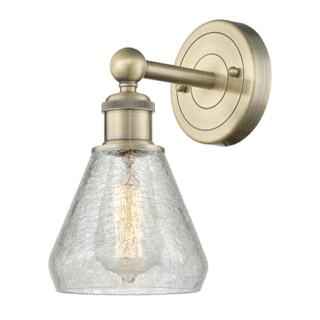 Innovations Lighting Conesus 13" Tall Wall Sconce Antique Brass / Clear Crackle
