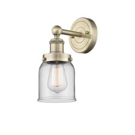 Innovations Lighting Bell 10" Tall Wall Sconce Antique Brass / Clear