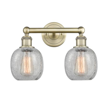 Innovations Lighting Belfast 2 Light 15" Wide Vanity Light Antique Brass / Clear Crackle