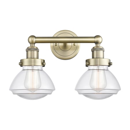 Innovations Lighting Olean 2 Light 16" Wide Vanity Light Antique Brass / Clear
