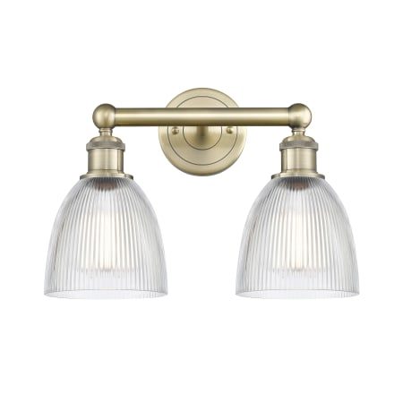 Innovations Lighting Castile 2 Light 15" Wide Vanity Light Antique Brass / Clear