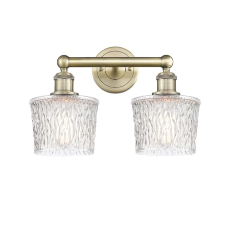 Innovations Lighting Niagra 2 Light 16" Wide Vanity Light Antique Brass / Clear