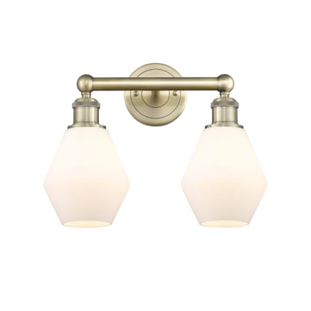 Innovations Lighting Cindyrella 2 Light 15" Wide Vanity Light Antique Brass / Cased Matte White