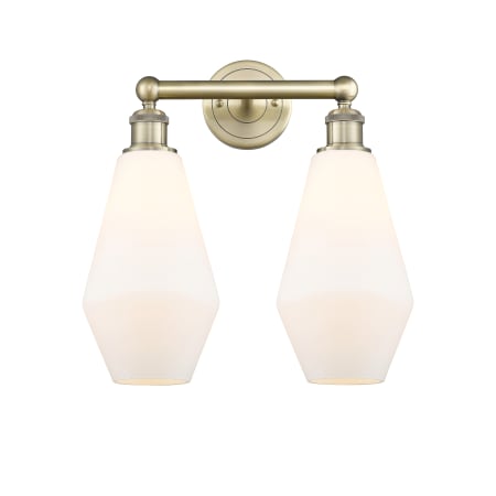 Innovations Lighting Cindyrella 2 Light 16" Wide Vanity Light Antique Brass / Cased Matte White