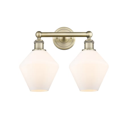 Innovations Lighting Cindyrella 2 Light 17" Wide Vanity Light Antique Brass / Cased Matte White
