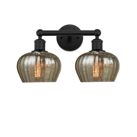 Innovations Lighting Fenton 2 Light 16" Wide Vanity Light Matte Black / Mercury