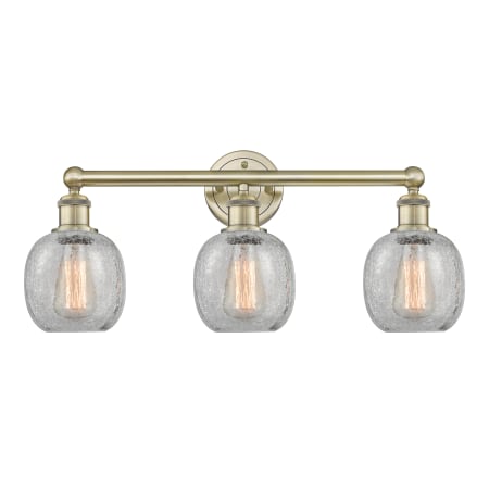 Innovations Lighting Belfast 3 Light 24" Wide Vanity Light Antique Brass / Clear Crackle