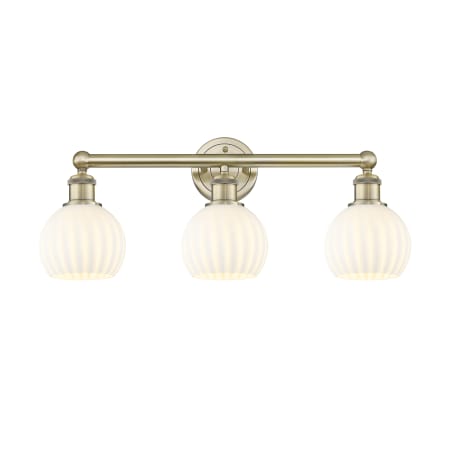 Innovations Lighting White Venetian 3 Light 24" Wide Vanity Light Antique Brass
