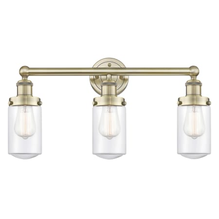 Innovations Lighting Dover 3 Light 25" Wide Vanity Light Antique Brass / Clear