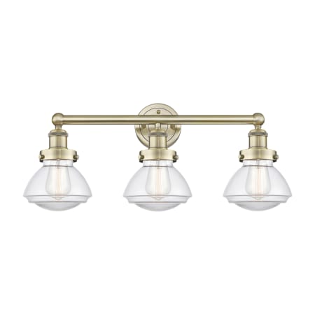 Innovations Lighting Olean 3 Light 25" Wide Vanity Light Antique Brass / Clear