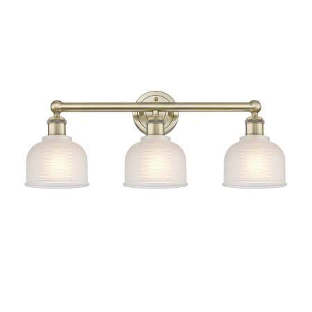 Innovations Lighting Dayton 3 Light 24" Wide Vanity Light Antique Brass / White
