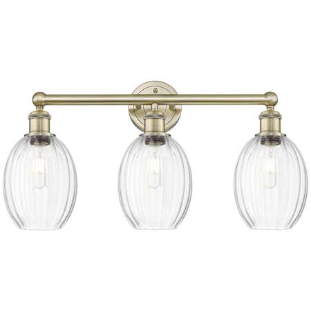 Innovations Lighting Preston 3 Light 25" Wide Vanity Light Antique Brass / Clear