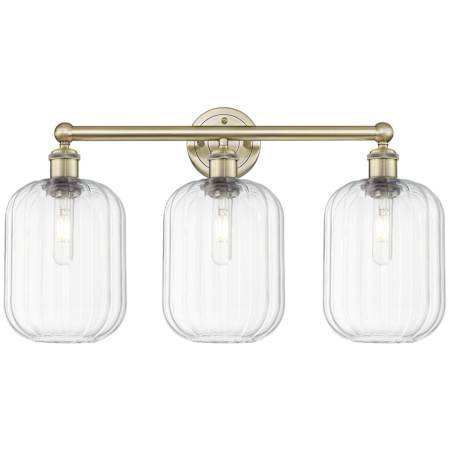 Innovations Lighting Preston 3 Light 25" Wide Vanity Light Antique Brass / Clear
