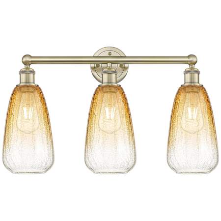 Innovations Lighting Brookhaven Almond 3 Light 24" Wide Vanity Light Antique Brass / Amber